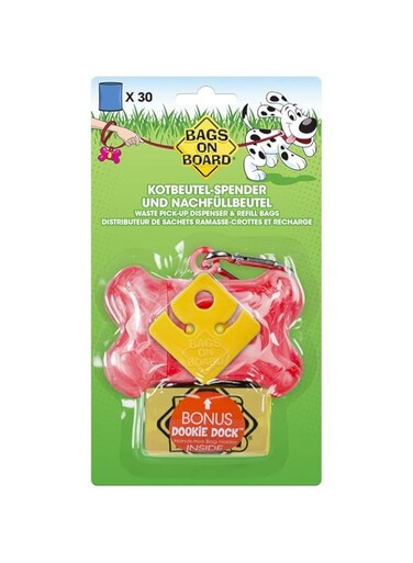 Bags On Board Dispenser Bone, Pink, 30 Bags