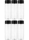 6 Pcs 350ml PREMIUM CLEAR Plastic Juice Bottles with Black Caps &acirc;&euro;&ldquo; ULTRA DURABLE BPA FREE BOTTLES, Reusable LEAK PROOF Drink Containers for Fresh Juice Milk, Smoothie Protein Shake Bottle, Detox Water Zamzam Storage Bottles, USE for Travel Gym Kids Home &amp; Kitchen