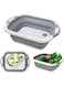 ZOUYO Collapsible Dish Drying Rack with Drainer Board Set Portable Dish Drainers for Small Kitchen Camper RV Caravan Travel Trailer (Gery and Cutting Board)