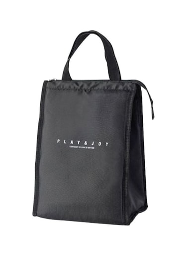 Thermal Insulated Lunch Bag Oxford Material Black 35 x 24.5 x 15cm