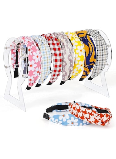 Acrylic Headband Holder and Hair Accessory Organizer, Clear Display Stand for Hair Hoops, Scrunchies, and Jewelry, Ideal for Women and Girls, Stylish Hair Storage Solution