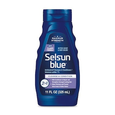 Selsun Blue 2-In-1 Anti-Dandruff Shampoo &amp; Conditioner, 11 Fl. Oz., Maximum Strength 2-In-1 Treatment, Selenium Sulfide 1%