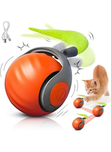 KOWVOWZ Speedy Tail Cat Toy, Speedy Tail 2.0, 2025 New Generation Interactive Cat Toy with 2 Speed Mode, Interactive Cat Ball for Indoor Cats Automatic Moving Cat Toy Ball