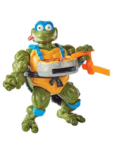 Teenage Mutant Ninja Turtles PlayMates TMNT Pizza Tossin Leo, 5" Figure, Launch Pizza Pie Discs!