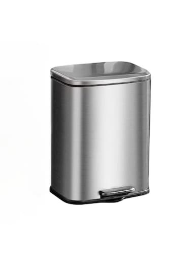 13L Stainless Steel Pedal Trash Can &acirc;&euro;&ldquo; Brushed Finish with Soft-Close Lid. Silver