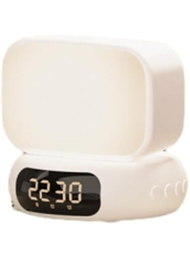 Versatile Alarm Clock, Digital Alarm Clocks, Super Loud Alarm Clock, LED Display, Bluetooth Speaker with Three Colors, Temperature Infinite Dimming, Rotating Night Light, Eye-Friendly, Comfortable