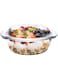 Foyofly Glass Casserole Baking Dish with Handles Soup Bowl with Lid Oven Round Bowl Small Glass Bowl for Cooking, Baking, Glassware Cookware Mixing Serving Bowl Covered Bowls, Oven, Stove Safe (1.5l)