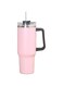 FC22 Reusable Vacuum quenching Cup, 40oz Cup Large Capacity Vacuum Cup with Straw car Heat Preservation Cold Preservation Large ice Cup (Pink)