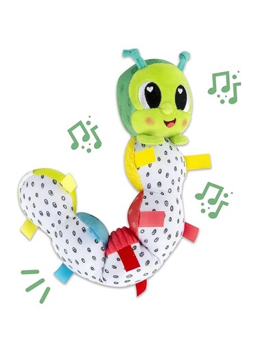 LAMAZE Fidget Caterpillar, Newborn Baby Toy, Bendable Body and Chime, Sensory Toy for Babies, Boys and Girls From 0-6 Months