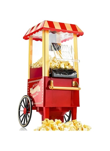 ECVV Popcorn Machine - Retro Macchina Pop Corn Compatta, Aria Calda Senza Olio Grasso