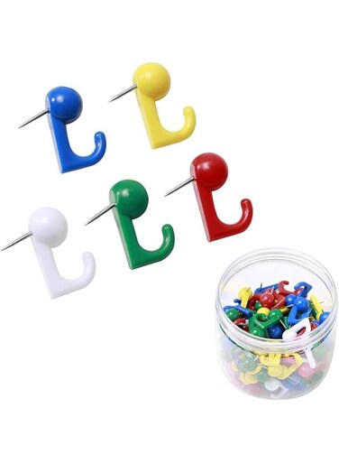 ALMEKAQUZ Push Pin Hooks,Wall Hook,Colored Push Pin,Picture Peg Frame Hanger Nail Set,Cork Board Stud Hooks, Stud Supplies for Home,Decorative Thumb Tacks Supplies for Home,Office,Wood or Fabric Wall