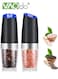 2PCS Gravity Electric Pepper and Salt Grinder Set, Adjustable Coarseness Battery Powered with LED Light One Hand Automatic Operation, 5.08*19.69CM Black