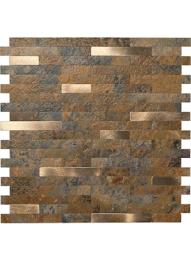 BOXER Self Adhesive Mosaic Tile Sticker (Rust). Decorative for Interior Bathrooms, Kitchens, Surfaces, Laminate Cladding - 29x29.7cm