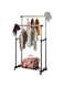 WT-EASYCARE Multipurpose Double Garment Rack Heavy Duty Cloth Rail   Dual Rod + Wheels Garments Rack with Bottom Shelf for Shoes, Blazer, Suit   Portable Foldable Garment Hanging Rack
