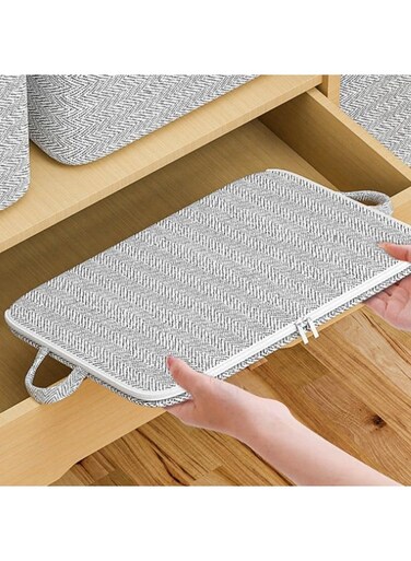 2 Pack Foldable Fabric Clothes Storage Bin with Lid and Handles, 100L Heavy-Duty Dustproof Hamper for Blankets, Bedding, Closet Organization (40&Atilde;&mdash;50&Atilde;&mdash;50 cm)