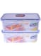 LocknLock Classic Rectangular Containers, Set of 2 Piece, 1 Liter HPL817SA2, Clear/Blue