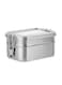 Premium Stainless Steel Lunch Box Leakproof Bento Box with Steel Lid, Silicone Gasket &amp; Lock Clips - Double Tier, 1.4L