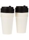 Soft N Cool Hotpack Disposable Heavy Duty Paper Cup White 12 ounce with Black Lid, 10 Pieces for Hot &amp; Cold Drinks, Coffee &amp; Tea.