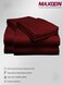 MAXQON Fitted Bed Sheet +2Pcs Pillow Covers, King Size 180x200+20cm, Color Maroon