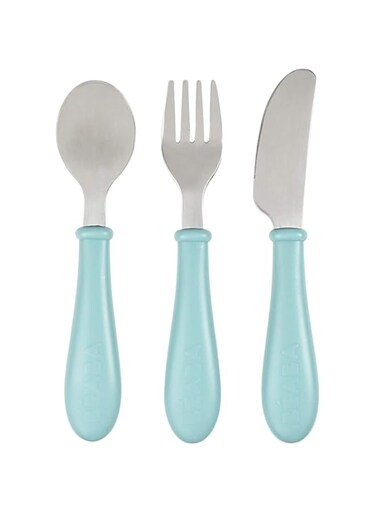 B&eacute;aba Set de 3 couverts inox airy green