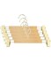 Pack of 5 Non-Slip Seamless Multi-Function Belt Clip Solid Wood Imitation Gold Hook Hanger