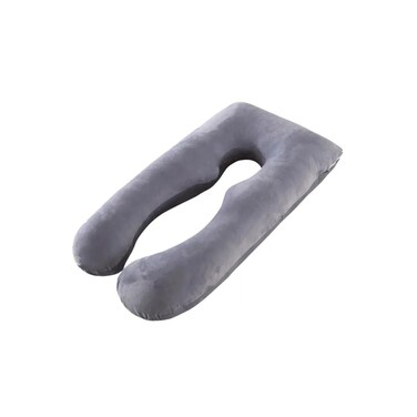 U-Shaped Pregnancy Body Pillow, Maternity Support Cushion, Grey.