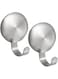 Idesign Affixx Wall Hooks For Wall Hanging, Self Adhesive Hooks, Stainless Steel, Brushed, Medium-Sized, Set Of 2