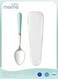 1 Piece 304 Stainless Steel Spoon, Baby Feeding Serrated Spoons, Kids Digging Fruit or Toddler Complementary Food with Dust Box, Dishwasher Safe