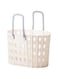 LQZHBDWZ Large Folding Clothes Basket, Folding Clothes Basket, Folding Clothes Basket High Capacity, Laundry Bin with Silicon Handles for Storage, Toy Organizer Storage (Creamy White)