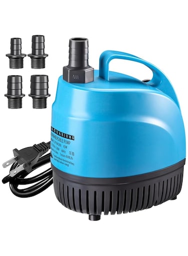 Monirf Submersible Water Pump Mini Fountain Pump for Aquarium Fish Tank Pond Water Gardens Statuary, Quiet Bottom Suction Pump With Dry Burning Protection Hydroponic Systems (43W, 2.5M, 2200L/H)