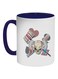 Harley Quinn Skull Printed Printed Ceramic Coffee Mug Dark Blue/White/Beige 325ml