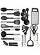 Exrp 25pc Kitchen Utensils Set - Nylon &amp; Stainless Steel Cooking Utensils Set - Non-Stick Kitchen Utensils with Spatula - Kitchen Gadgets Cookware Set - Kitchen Tools Set
