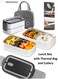 Stainless Steel Lunch Box for office with Thermal Bag and Cutlery, Double-Layer, Microwave-Safe, Made of 304 Leakproof Stainless Steel, Detachable with Thermal Insulation, Ideal for Adults, Students, Office, or School (1400ml)