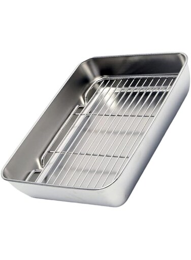 Generic Stainless Steel Baking Sheet Cookie Sheet Baking Pan Food Dish Trays Grill Tray Food Tray for Oven Toaster Baking