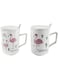 GulfDealz Hello Summer, Flamingo Cups With Spoons Set of 2 - White &amp; Pink