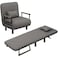 Convertible Folding Sofa Bed Chair with 5-Level Adjustable Backrest, Linen Fabric &amp; Pillow, Grey