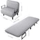 Convertible Folding Sofa Bed Chair with 5-Level Adjustable Backrest, Linen Fabric , Grey