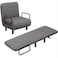 Convertible Folding Sofa Bed Chair with 5-Level Adjustable Backrest, Linen Fabric , Grey