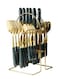 24 Piece Stainless Steel Hanging Cutlery Set with Stand for 6 People Mirror Finish Flatware for Home and Kitchen Use