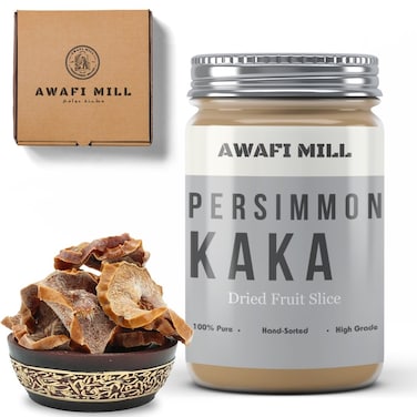 AWAFI MILL Dried Kaka Fruit Persimmon Slices - Naturally Sweet &amp; Chewy - Rich in Fiber &amp; Antioxidants - Healthy Snack Option (Bottle of 50 gram / 1.7 Oz)