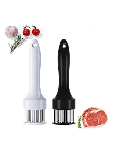 2-Pack Professional Meat Tenderizers with 21 Blades, Stainless Steel Needle Tenderizers for Chicken, Steak, Beef