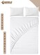3-Piece White Microfiber Fitted Bedsheet Set Includes 1 Deep-Pocket Sheet for a Snug Fit and 2 Pillow Covers, Breathable, Machine Washable for Optimal Protection, Available in King, Queen and Single Sizes
