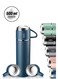 500ml Stainless Steel Vacuum Thermos Flask with Silicone Handle &acirc;&euro;&ldquo; Insulated Water Bottle with 2 Stainless Steel Cups Set   Gift Box (2 PACK, BLUE) &acirc;&euro;&ldquo; Perfect for Hiking, Camping &amp; Travel, Hot &amp; Cold Drinks