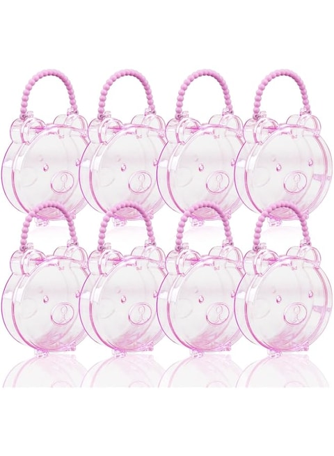 Azonee 8 Pack Plastic Storage Box, Small Plastic Box Mini Clear Storage Containers Plastic Beads Storage Containers for Beads, Crafts, Jewelry, Small Items for Kids (Bear)