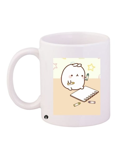 Printed Coffee Mug White/Beige/Green