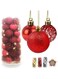 35pcs 4cm Christmas Baubles, Essential Gold &amp; Shatterproof Christmas Ball Ornaments Decoration for Christmas Tree Decor (Red)