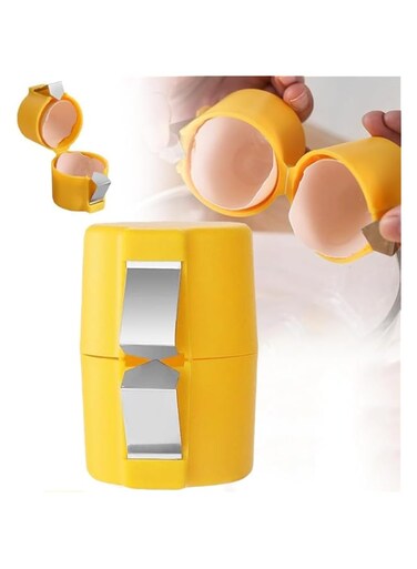PINKE Egg Shell Opener, New Egg Cracker for Raw Eggs, Hard Boiled Egg Peeler Egg Cube Egg Separator Handheld Tool, Stainless Steel Eggshell Breaker Egg Shell Cutter Kitchen Gadgets