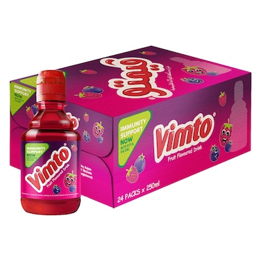 Vimto Fruit Flavoured Drink Sport Cap Bottle, 250ml Pack of 24