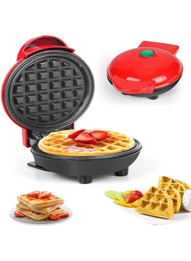 PrimePicks&trade; Mini Waffle Maker - Made with Premium Quality Plastic &amp; Non-Stick Coating - Pancake Maker for Brownies, Cookies, Quesadillas, Calzones, Hash Browns and other Foods. (Mix colors)