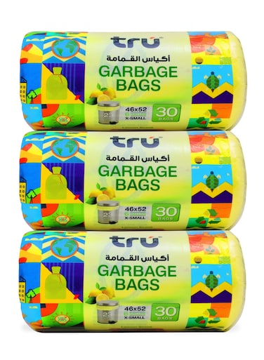 Lemon Scented Garbage Bags Compact Roll 6 Gallon ( 30pc x 3 Rolls ) 90 bags - Yellow